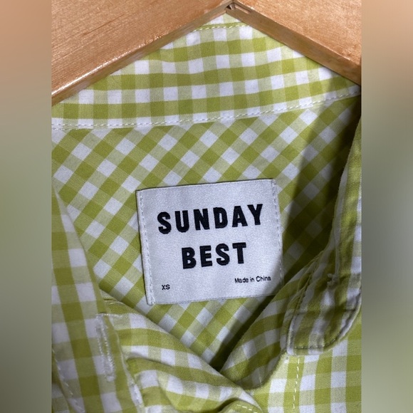 Artizia Sunday Best Plaid Gingham Button Down Collard Long Sleeve Shirt - Picture 3 of 6